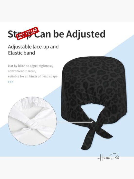 Adjustable Tie Back Scrub Cap with Sweatband Surgical Nurse Hat main image 6